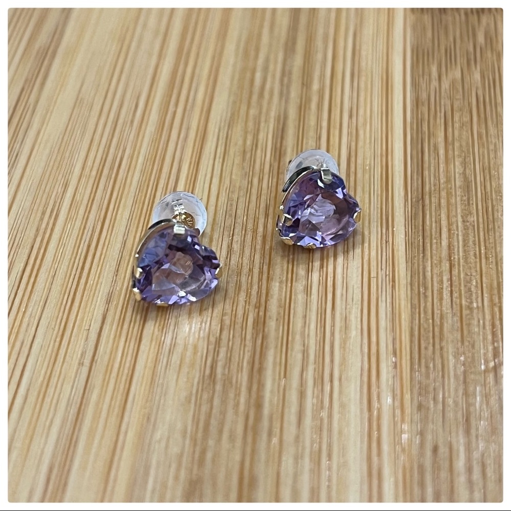 Heart Amethyst Earrings